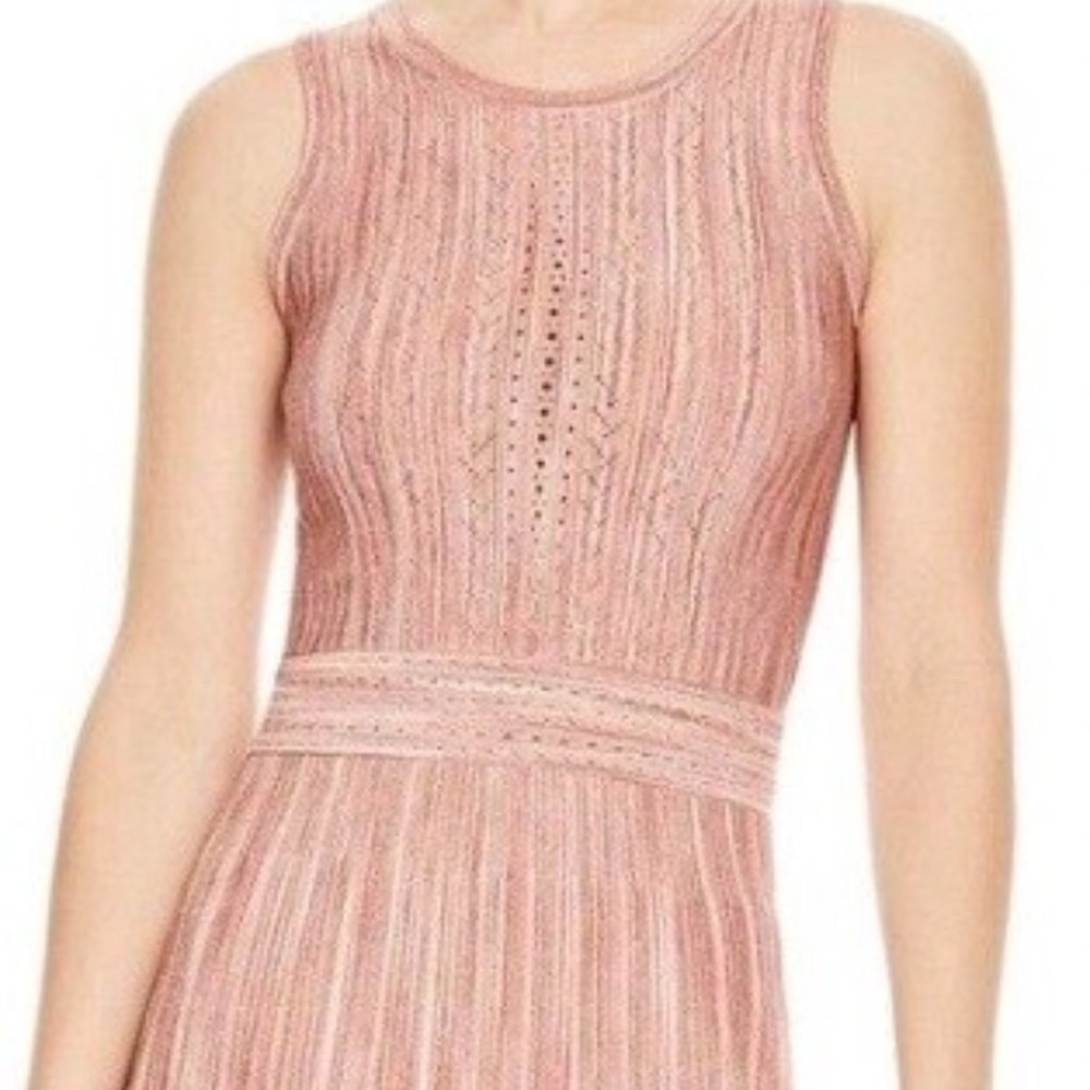 Sandro Pink Dress with Gold Shimmer